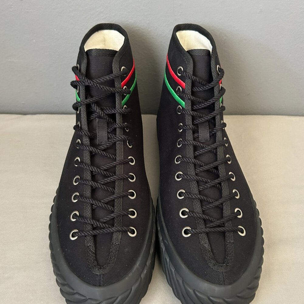 NWT GUCCI authentic Men's Interlocking G high-top sneaker size 8.5 - Picture 2 of 16